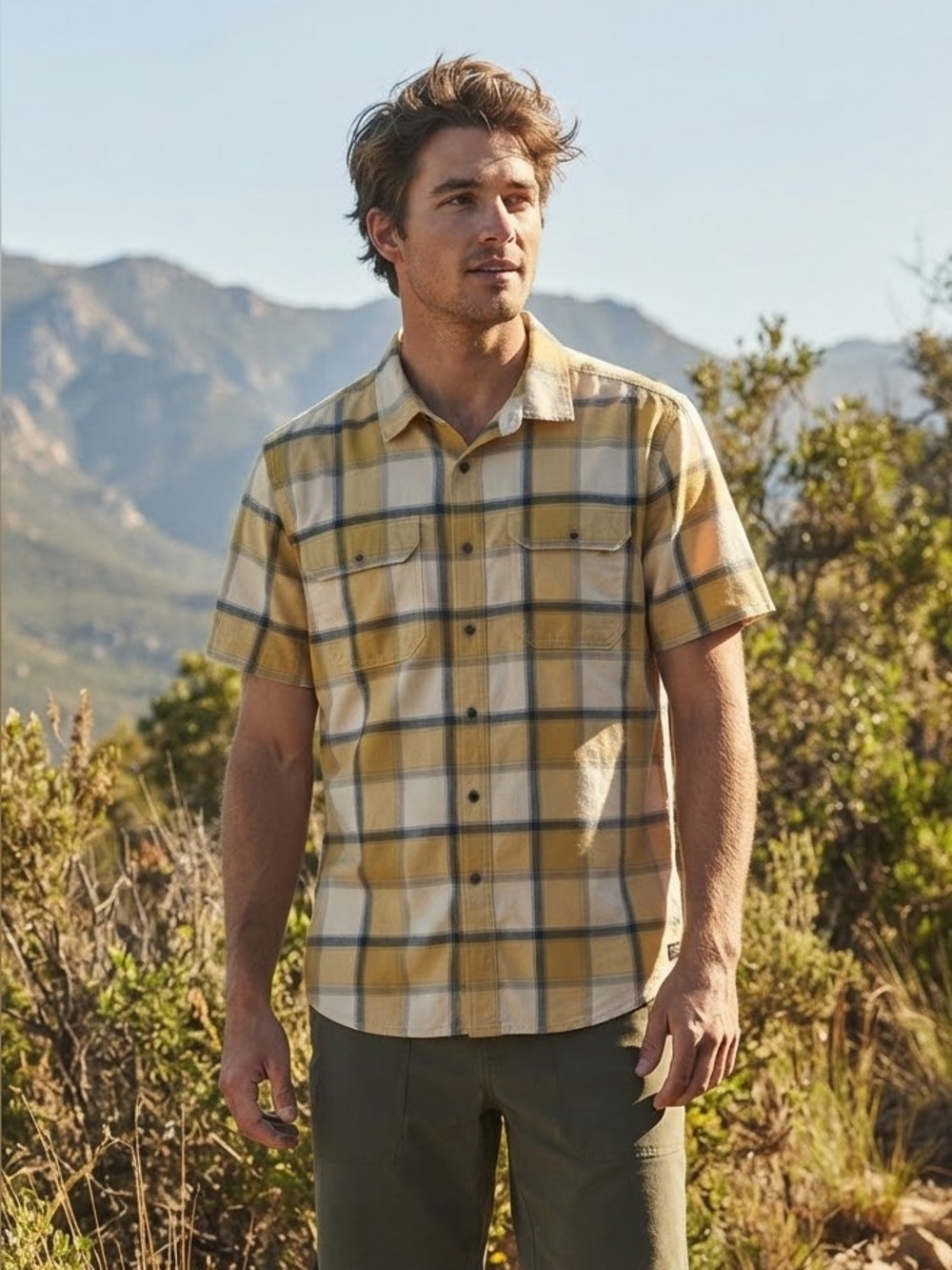 PRANA Cayman Plaid Shirt Size Medium Gorpcore Outdoor Hiking